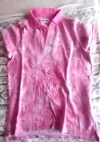 Camiseta Polo Desigual Rosa Talla M