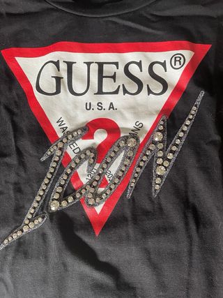 Camiseta Guess manga larga negra