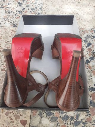 Sandalias Lodi Piel Cuero Marrón