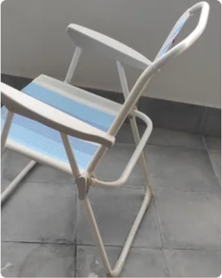 Silla Plegable Crespo Azul y Blanca