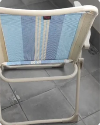 Silla Plegable Crespo Azul y Blanca