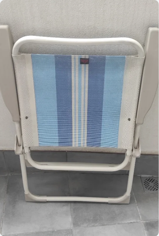 Silla Plegable Crespo Azul y Blanca