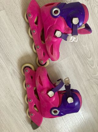 Patines en línea rosas y morados para niña