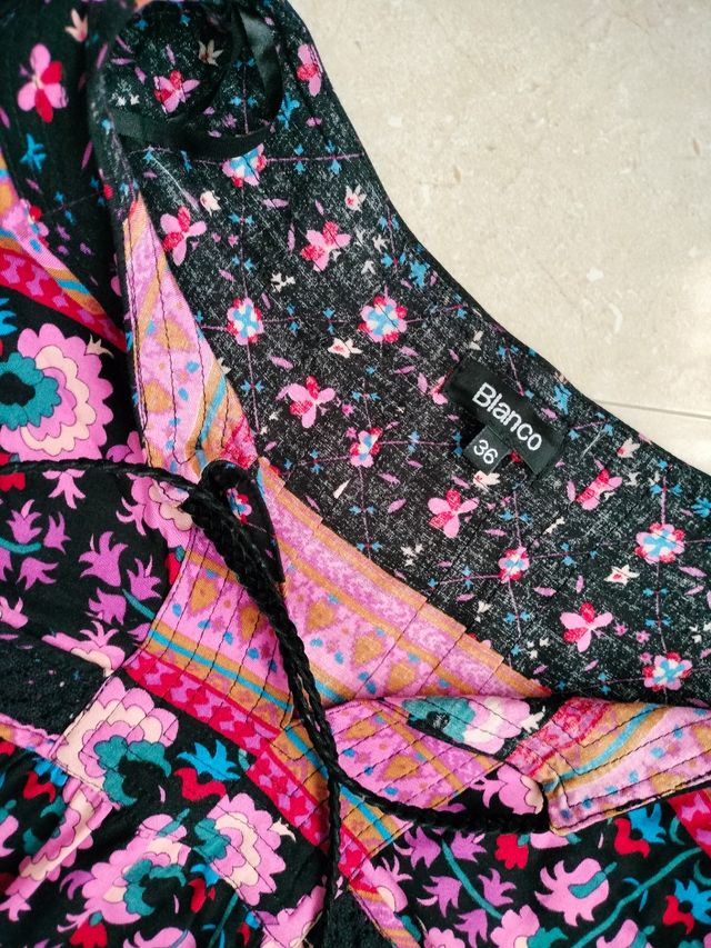 Vestido boho flores de Blanco