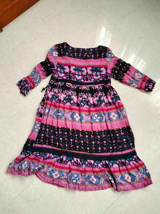 Vestido boho flores de Blanco