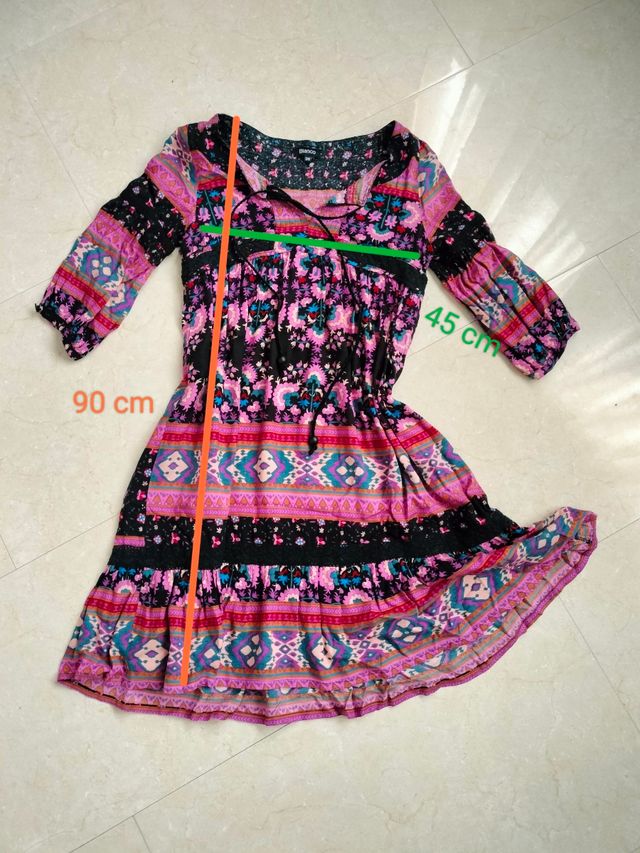 Vestido boho flores de Blanco