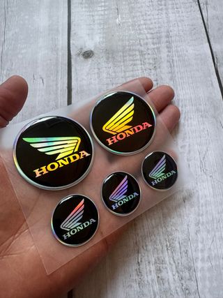 EMBLEMAS HONDA HOLOGRÁFICOS CARENADO DEPOSITO MOTO