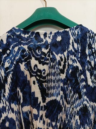 Abito corto Zara fantasia blu/bianco/nero taglia M