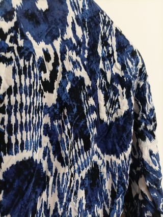 Abito corto Zara fantasia blu/bianco/nero taglia M