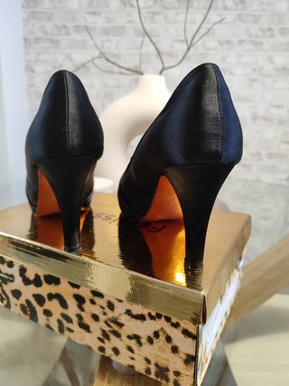 Zapatos de fiesta raso negro Festissimo 