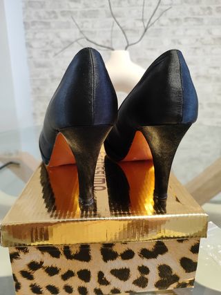 Zapatos de fiesta raso negro Festissimo 