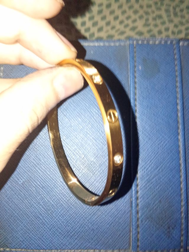 Pulsera Brazalete Dorado con Cristales