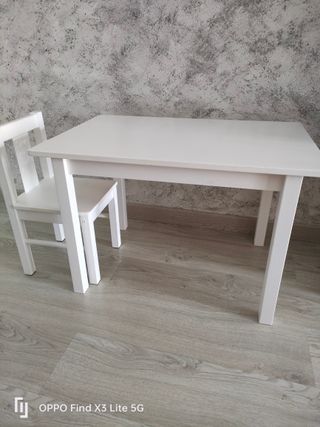 Mesa y Silla Ikea Kritter Blancas
