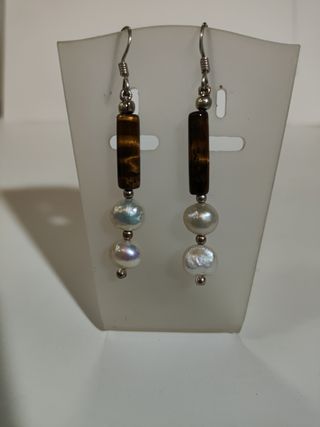 Pendientes Plata y Piedra Natural ojo de Tigre