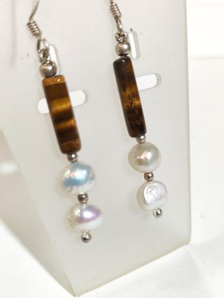 Pendientes Plata y Piedra Natural ojo de Tigre