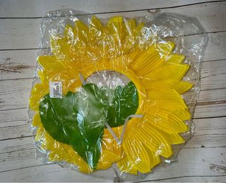 Disfraz tocado girasol con hojas - Nuevo sin abrir