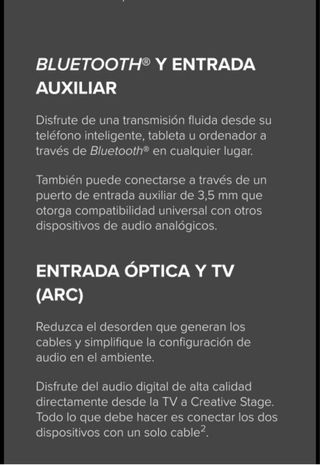 Subwoofer y Barra de Sonido Creative para TV