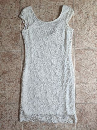 Vestido H&M Encaje Blanco Talla s