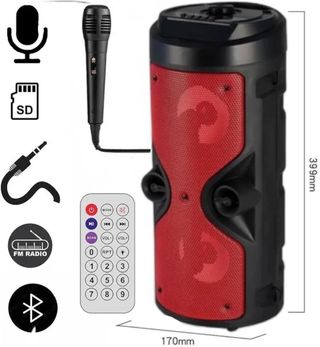 Altavoz Bluetooth Negro y Rojo