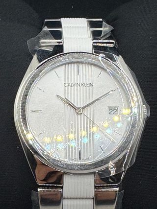 Calvin Klein Reloj Mujer Plata y Blanco