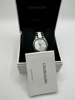 Calvin Klein Reloj Mujer Plata y Blanco