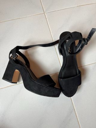 Sandalias Mango Tacón Negro