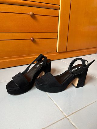 Sandalias Mango Tacón Negro