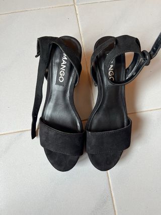 Sandalias Mango Tacón Negro