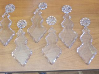 6 Plaquetas Cristal restauración Lámpara Antigua 1