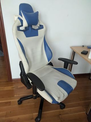 Silla Gaming Azul y Blanca