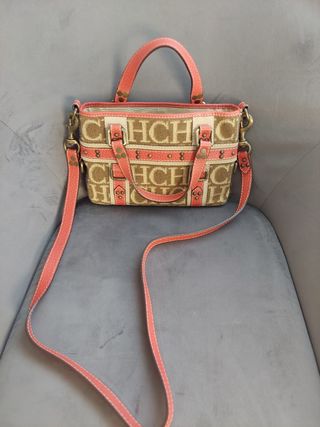 Bolso Carolina Herrera Beige y Rosa