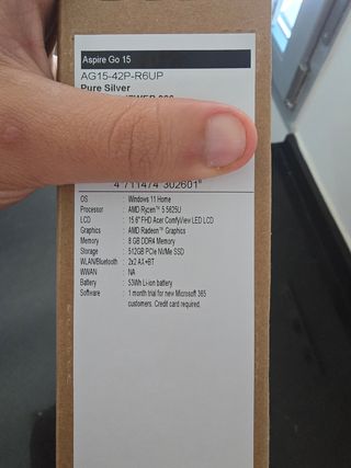 Portátil Acer Aspire Go 15 Precintado