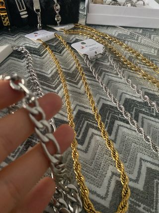 Collar Cuna Acero Inoxidable Hombre Plata