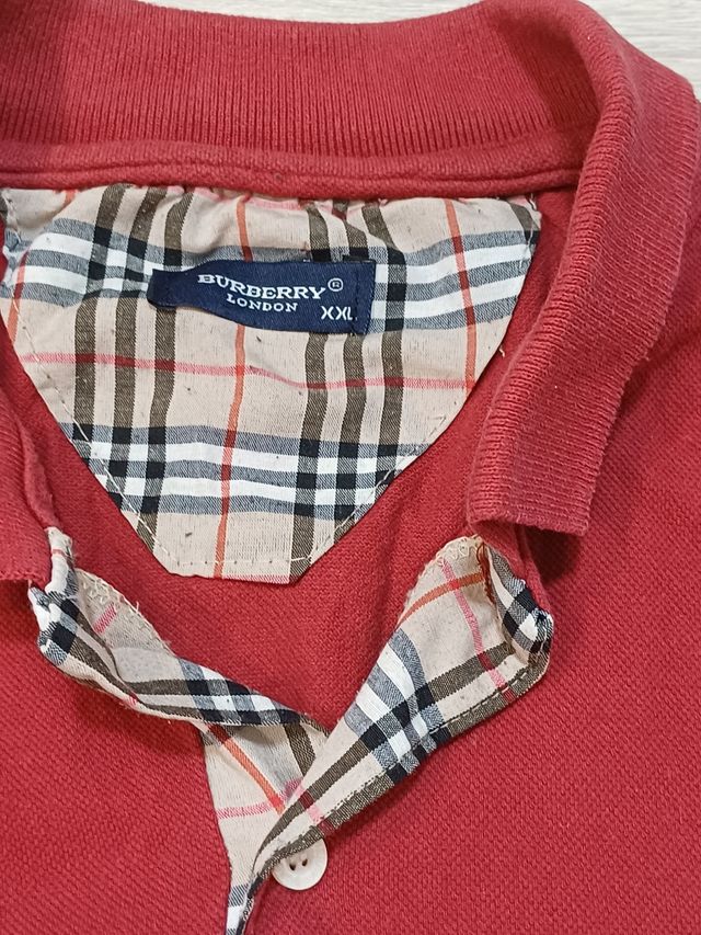 Red Burberry Polo Monogram