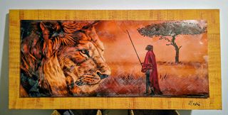 Quadro etnico leone e guerriero