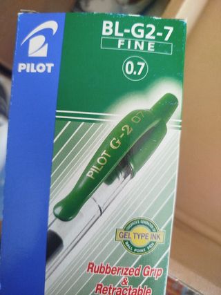 12 Bolígrafos Pilot G2 Verde Tinta Líquida