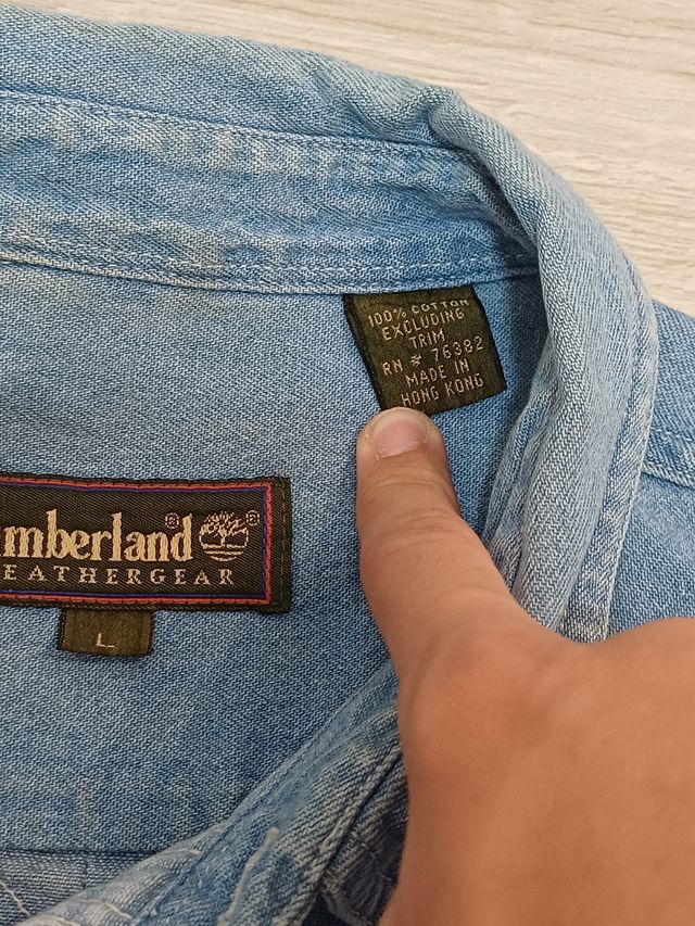 Vintage Timberland Long Sleeve Denim Shirt