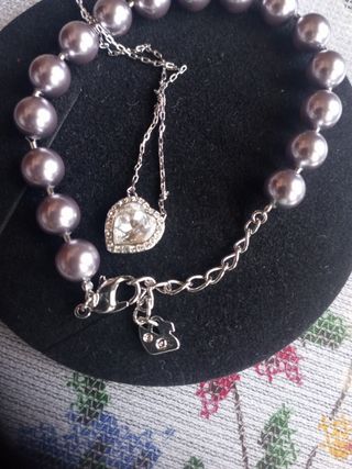 Pulsera y Cadena Swarovski Morado/Plata