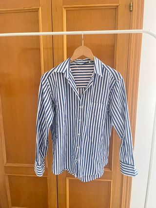 Camisa Rayas Azul y Blanco Zara