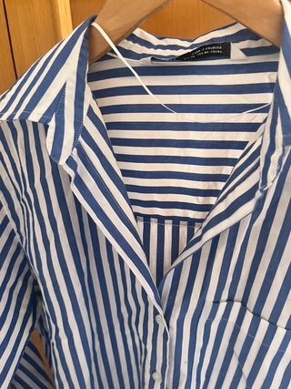 Camisa Rayas Azul y Blanco Zara