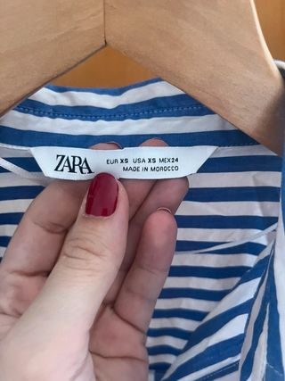 Camisa Rayas Azul y Blanco Zara