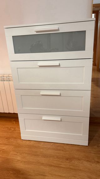Cómoda IKEA BRIMNES 4 cajones blanco/vidrio 