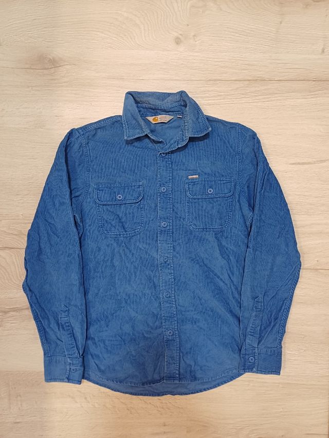 Vintage Carhartt Striped Long Sleeve Blue Shirt