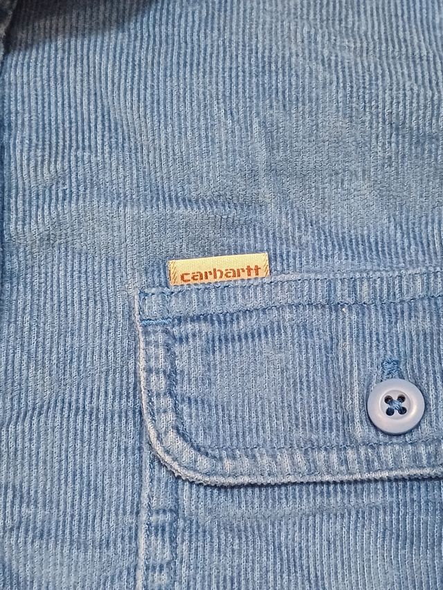 Vintage Carhartt Striped Long Sleeve Blue Shirt