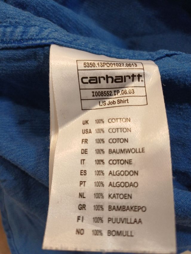 Vintage Carhartt Striped Long Sleeve Blue Shirt