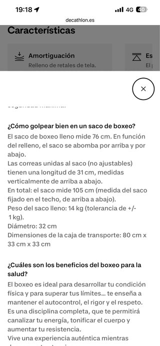 Saco de boxeo Decathlon Outshock PB850