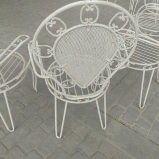 Juego de 4 Sillas de hierro forjado blancas