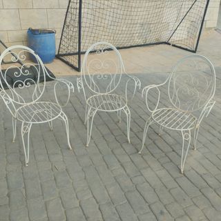 Set di 4 sedie in ferro battuto
