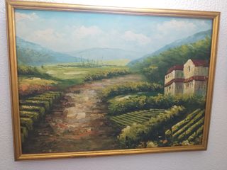 Oleo con marco dorado