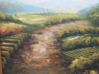 Oleo con marco dorado